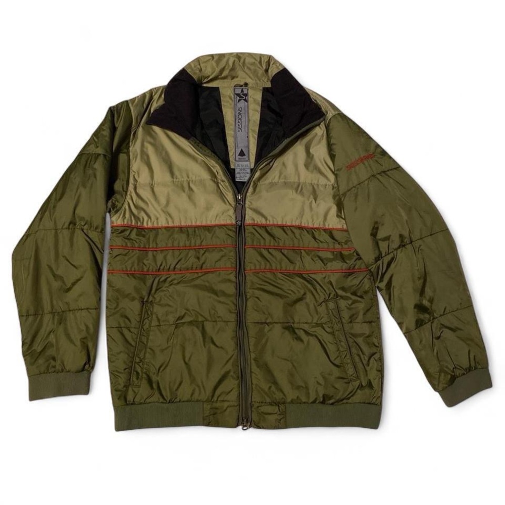 Vintage Sessions Olive and red accents Puffer Jacket Size L
